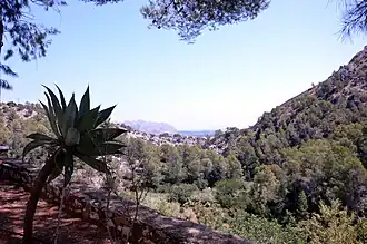 Paisaje desde el Hospital Ferris en el Sanatorio de Fontilles en Vall de Laguar (Alicante), 2017.