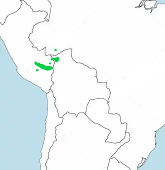 Distribución geográfica del formicario frentirrufo.