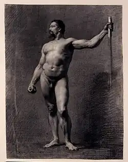 Desnudo masculino con lanza (1860), de Mariano Fortuny.