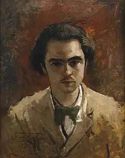 Retrato de Verlaine por Gustave Courbet.