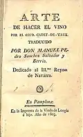 Traducción del francés del Arte de hacer el vino (1803)