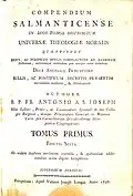 Tratado de teología moral impreso en dos tomos en folio que suman 1327 páginas (1797)