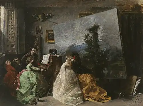 El estudio de Muñoz Degrain, de Domingo Marqués, 1867.