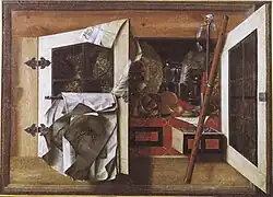 Bodegón trompe l'oeil con objetos en un armario (c. 1675), Schloss Fasanerie, Eichenzell