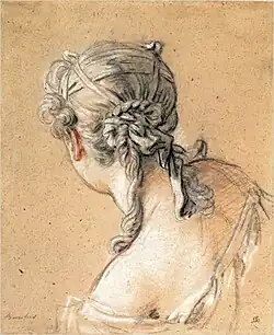 Estudio de una mujer joven de espaldas, François Boucher.