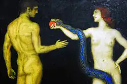 Adán y Eva por Franz Stuck, 1920