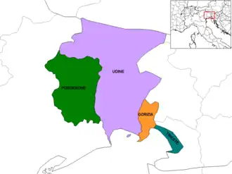 Provincias de Friul-Venecia Julia.