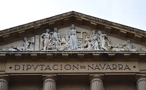 Alegoría de Navarra, frontispicio del Palacio de Navarra (Pamplona)
