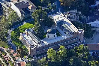Vista aérea de la tumba de Gül Bab (1543-1548), Budapest