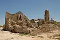 Ruinas de la Iglesia de San Pedro (siglos XVII y XVIII) de Corbera de Ebro (Tarragona), destruida durante la Batalla del Ebro