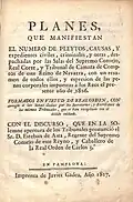 Memoria anual de los tribunales de Navarra. La portada de estilo neoclásico luce tipos de calidad (1827)