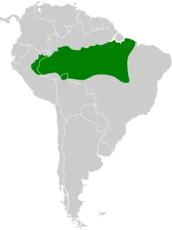 Distribución geográfica del jacamará cariazul.