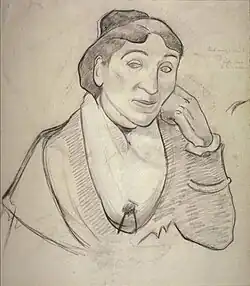 Dibujo La arlesiana, Madame Ginoux (1888), de P. Gauguin.