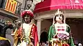 Gegants vells de la Patum de Berga, con su vestimenta antigua.
