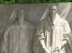 Guillaume Farel y Juan Calvino.