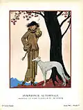 Simponie Automnale. Manteau, et robe d´ aprés-midi, de Charles Frederick Worth. Ilustración en La Gazette 1922