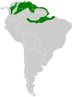 Mapa de distribución de Geothlypis aequinoctialis