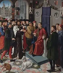 El rey Cambises y el juez Sisamnes díptico (tabla izquierda): la captura del juez prevaricador, 1498, Musée Communal, Brujas