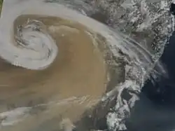 Image satellite du nuage brun d'Asie.