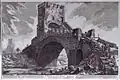 Grabado del Ponte Salario de Giovanni Battista Piranesi entre 1754-1760