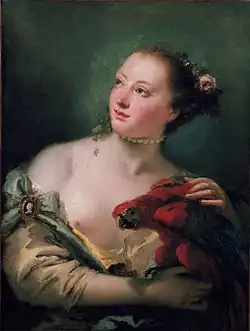 Giambattista Tiepolo, Mujer joven con papagayo