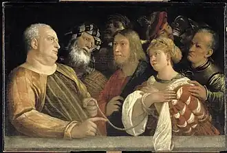 Cristo y la mujer adúltera, de Giovanni Cariani, s. XVI