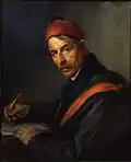 Retrato de un hombre escribiendo, óleo sobre lienzo (c.1843)