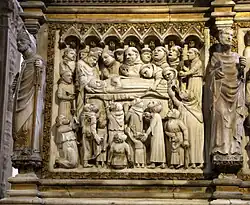 Los funerales del santo, entre san Ambrosio y san Pedro