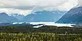 Glaciar Matanuska visto desde la Autopista Glenn en la milla 102 (km 164)