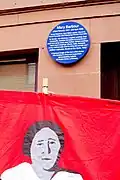 Glasgow Rent Strikes Placa azul y estandarte de Mary Barbour