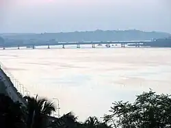Mandovi Bridge from the top Of Ribandar