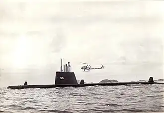 Submarino Goiás (S15), clase Gato, en 1960.