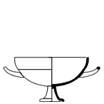 La forma de la copa de Gordio por fuera y por dentro.