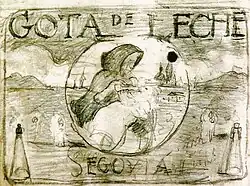 Boceto de Daniel Zuloaga para la realización del mural de la institución segoviana "La Gota de Leche", hacia 1913.