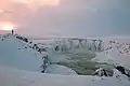 Goðafoss en invierno.