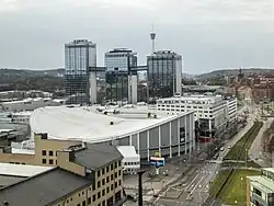 Un techo de silla de montar paraboloide hiperbólico: Scandinavium