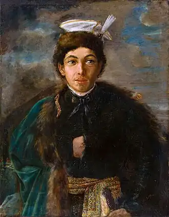 Aurorretrato vestido de noble polaco, 1874