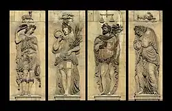 Las cuatro estaciones, de Jean Goujon, siglo XVI.