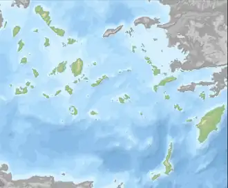 Localización de Santorini en el Egeo meridional.