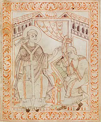 Papa Gregorio I dictando cantos gregorianos.