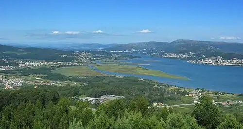 Desembocadura del río Miño desde el monte