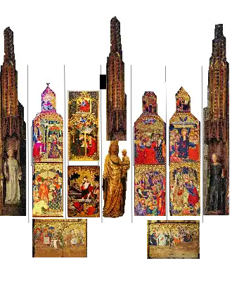 Retablo gótico del Monasterio de Santes Creus, de Guerau Gener y Lluís Borrassà (1407-1411).