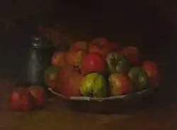 Manzanas y granadas en una copa, 1871
