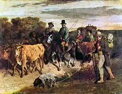 Campesinos de Flagey volviendo del mercado, de Courbet (1850).