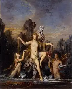 Gustave Moreau, Venus emergiendo del mar, óleo 1866