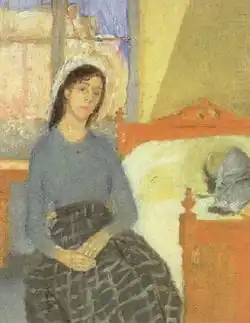 La artista en su habitación en París , 1907–09