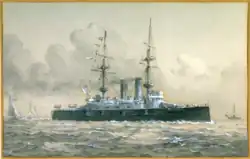 Pintura del HMS London en in 1899.