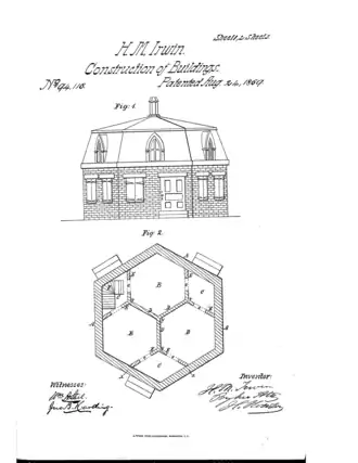 Harriet Morrison Irwin, Casa Hexagonal, patente, 1869