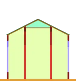 Planta de salón con arcos, pero sin bóvedas
