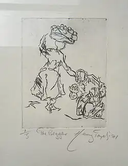 The Beggar, 1971, xilografía, 1/3